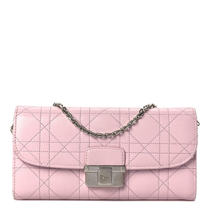 Christian Dior Calfskin Cannage Stitched Diorling Rendezvous Chain Wallet Pink 1 of 7