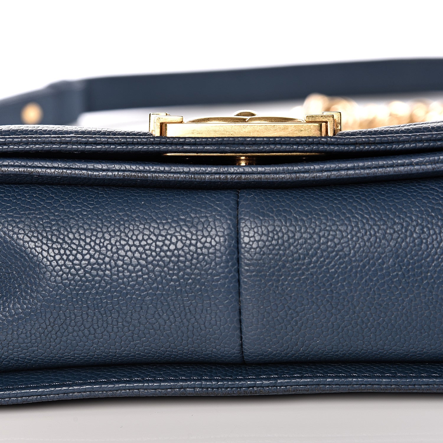 Chanel Caviar Quilted Medium Boy Flap Blue 8 of 14
