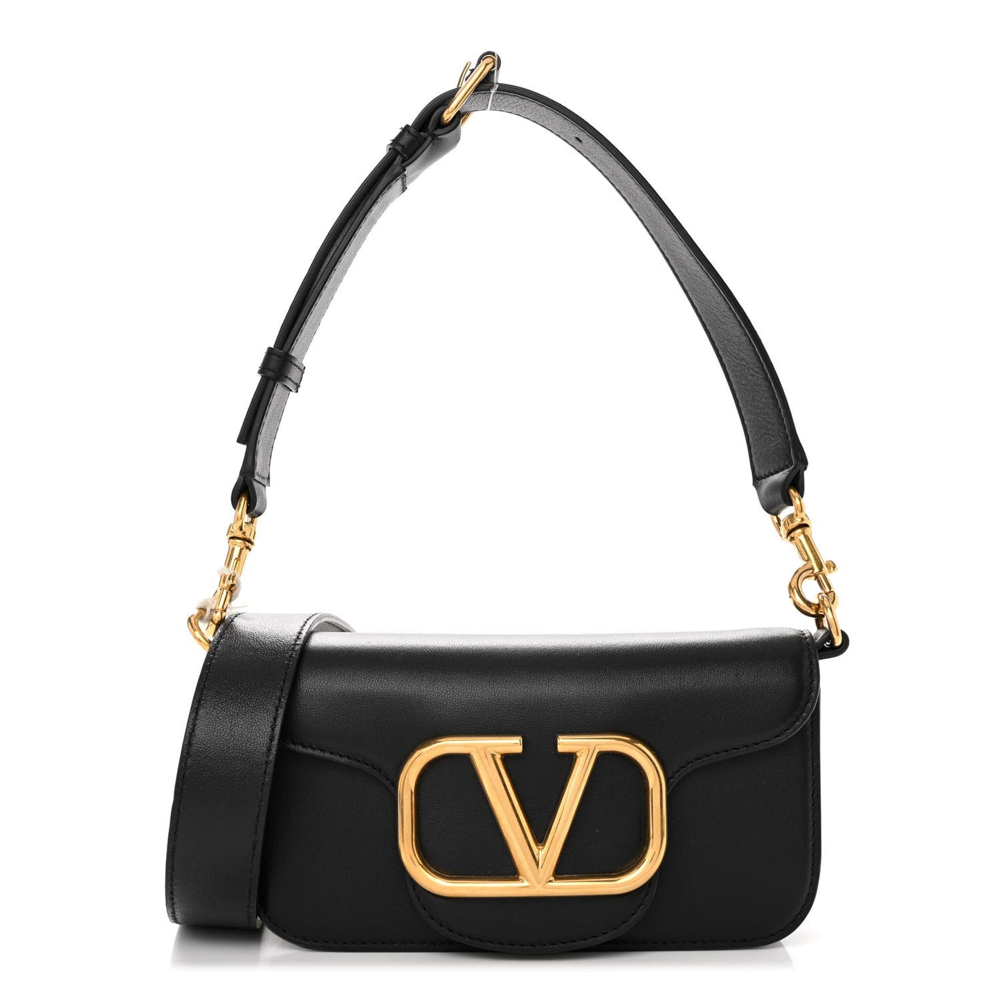 Calfskin Vlogo Small Loco Shoulder Bag Black