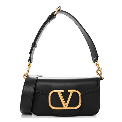 Valentino Garavani Calfskin Vlogo Small Loco Shoulder Bag Black 1 of 9