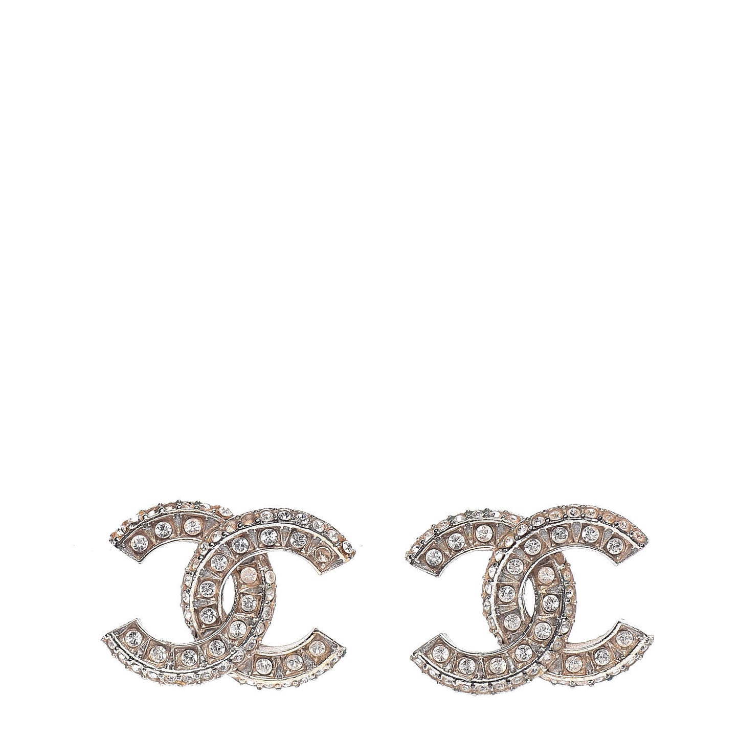 Crystal CC Earrings Light Gold