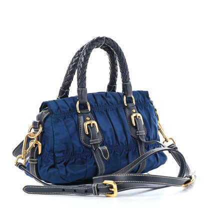 Prada Tessuto Nylon Gaufre Shopping Satchel Bleuette 2 of 5