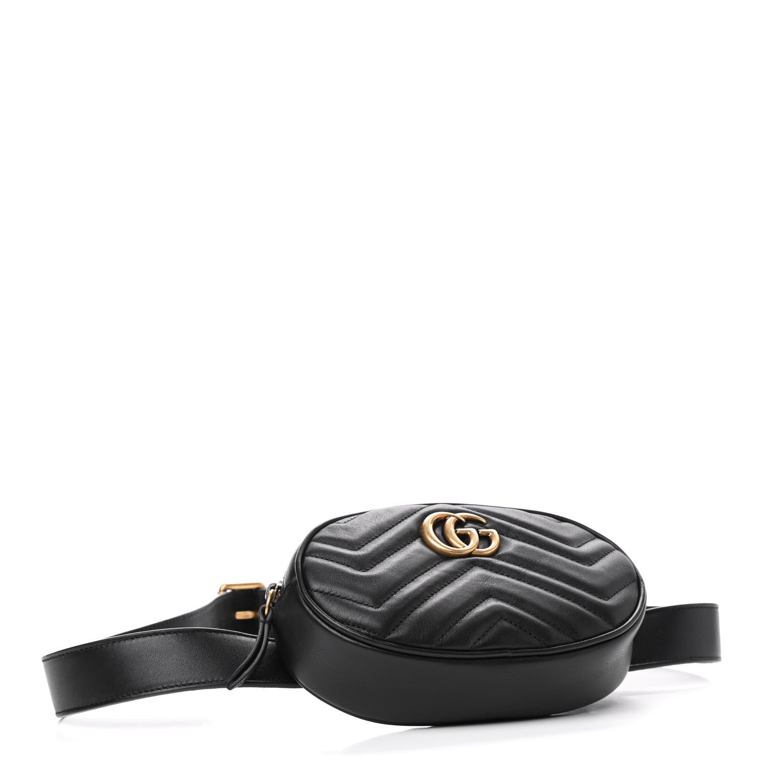 Gucci Calfskin Matelasse GG Marmont Belt Bag 85 34 Black 4 of 7