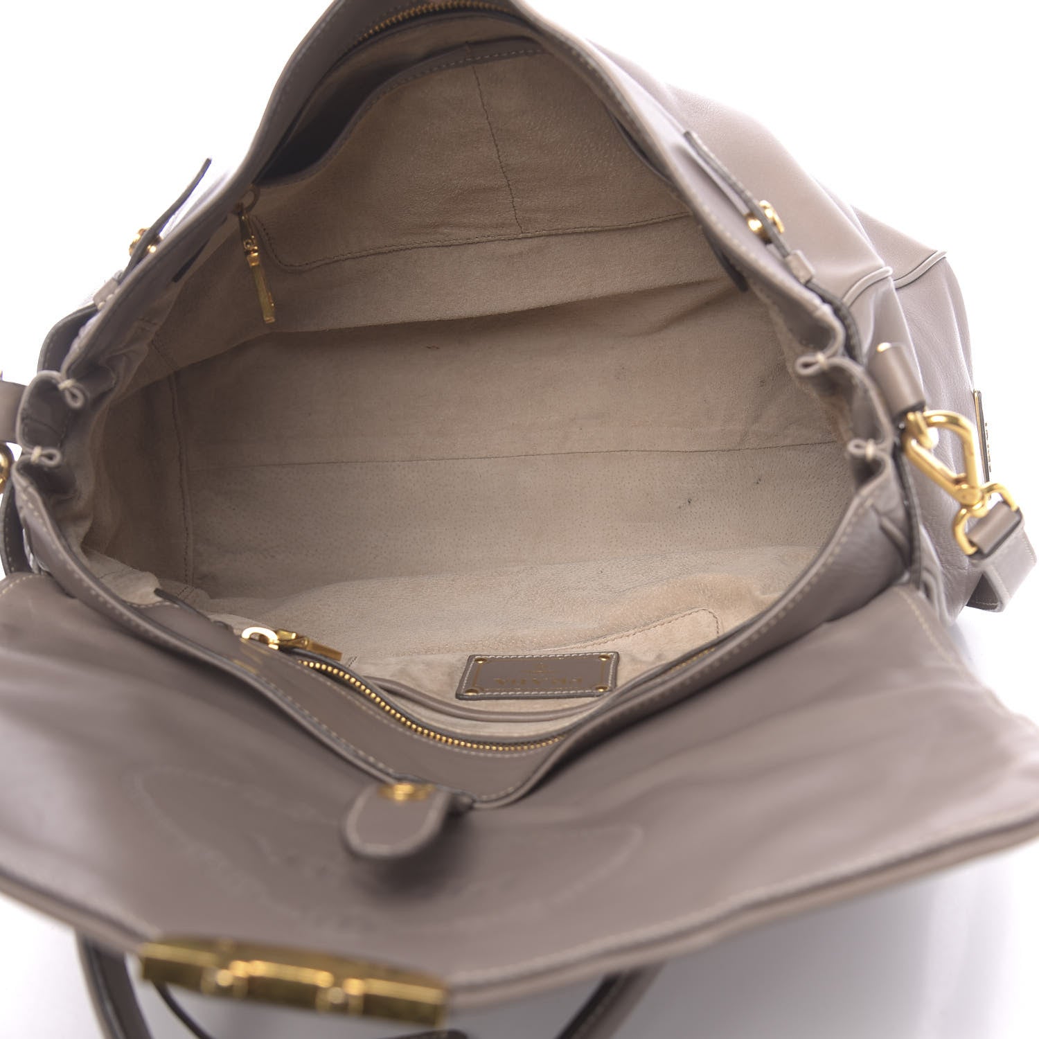 Prada City Calfskin Foldover Pushlock Top Handle Satchel Argilla 5 of 22