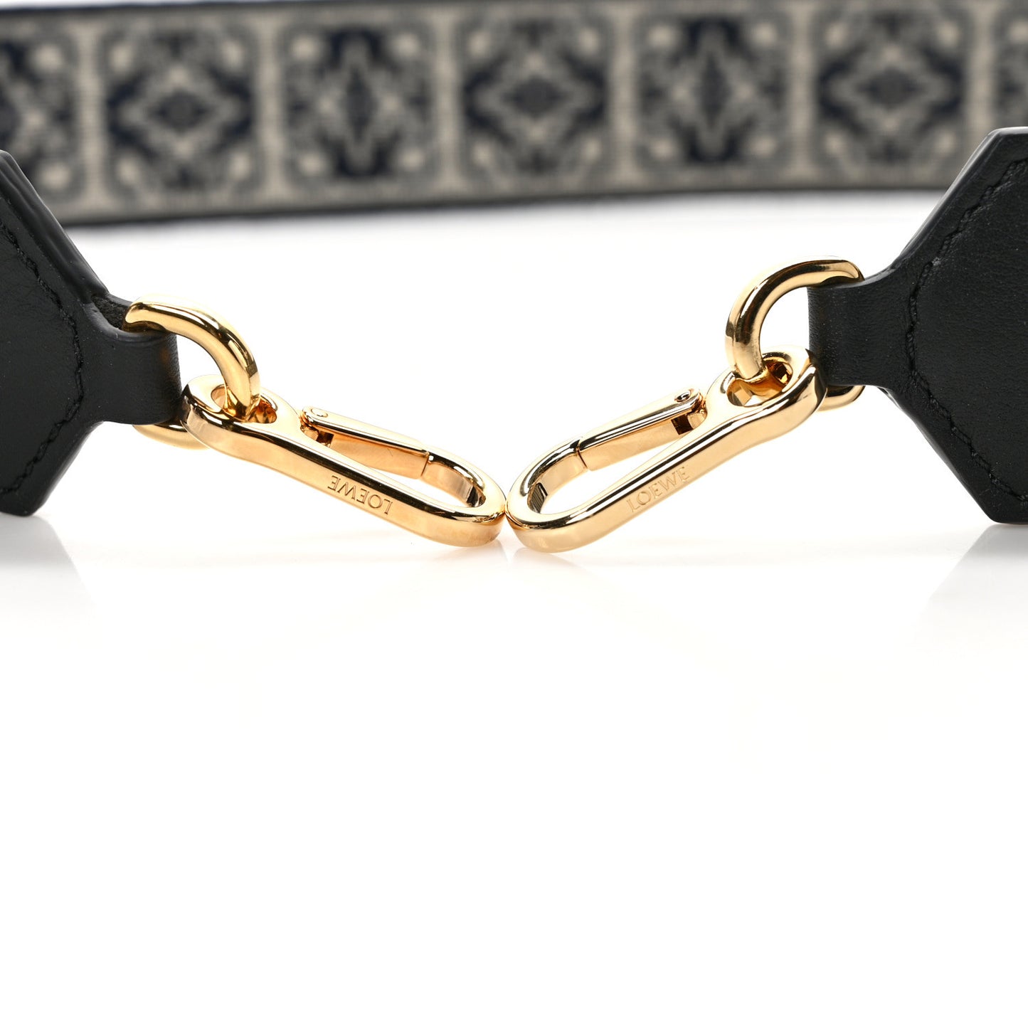Calfskin Jacquard Anagram Strap Navy Black