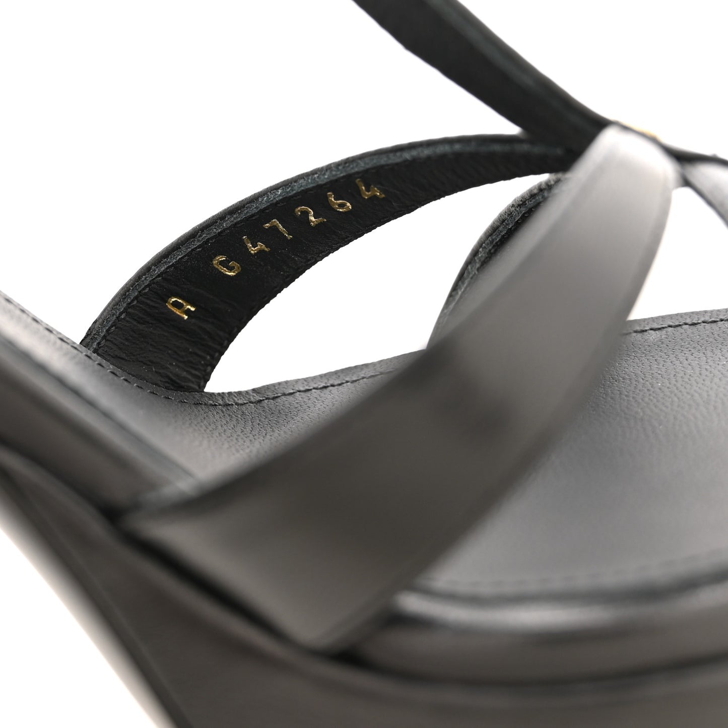 Lambskin Logo Platform Sandals 36 Black