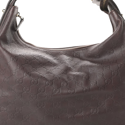 Gucci Guccissima Medium Horsebit Chain Hobo Dark Brown 8 of 15