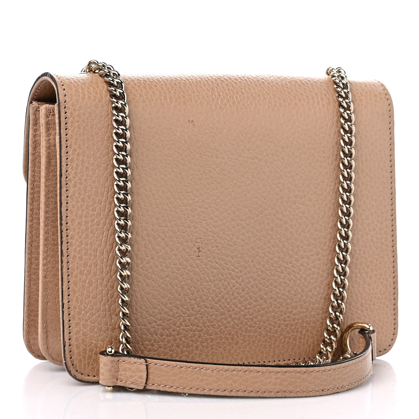 Dollar Calfskin Small Interlocking G Shoulder Bag Camelia