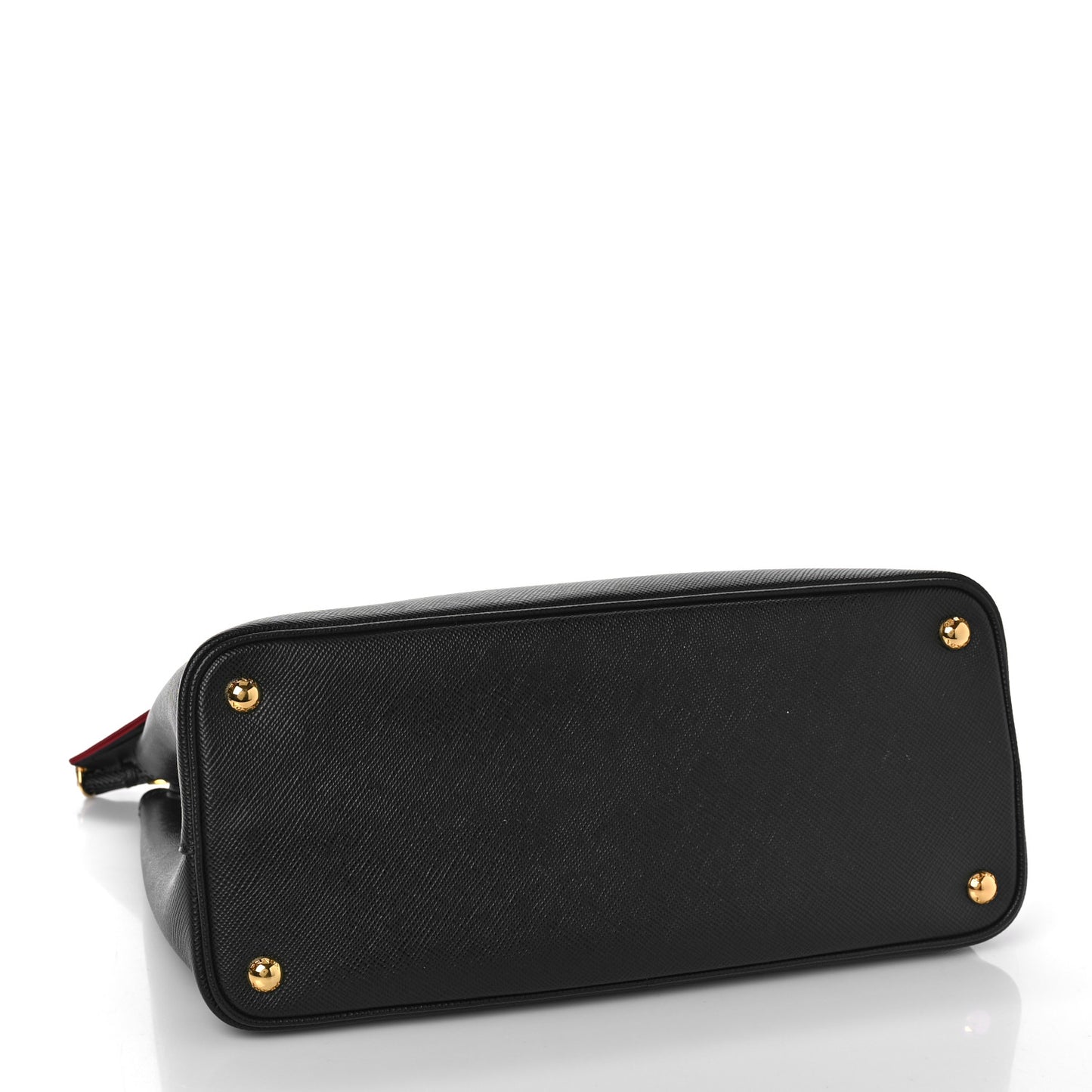 Saffiano Cuir Medium Double Bag Black Fuoco
