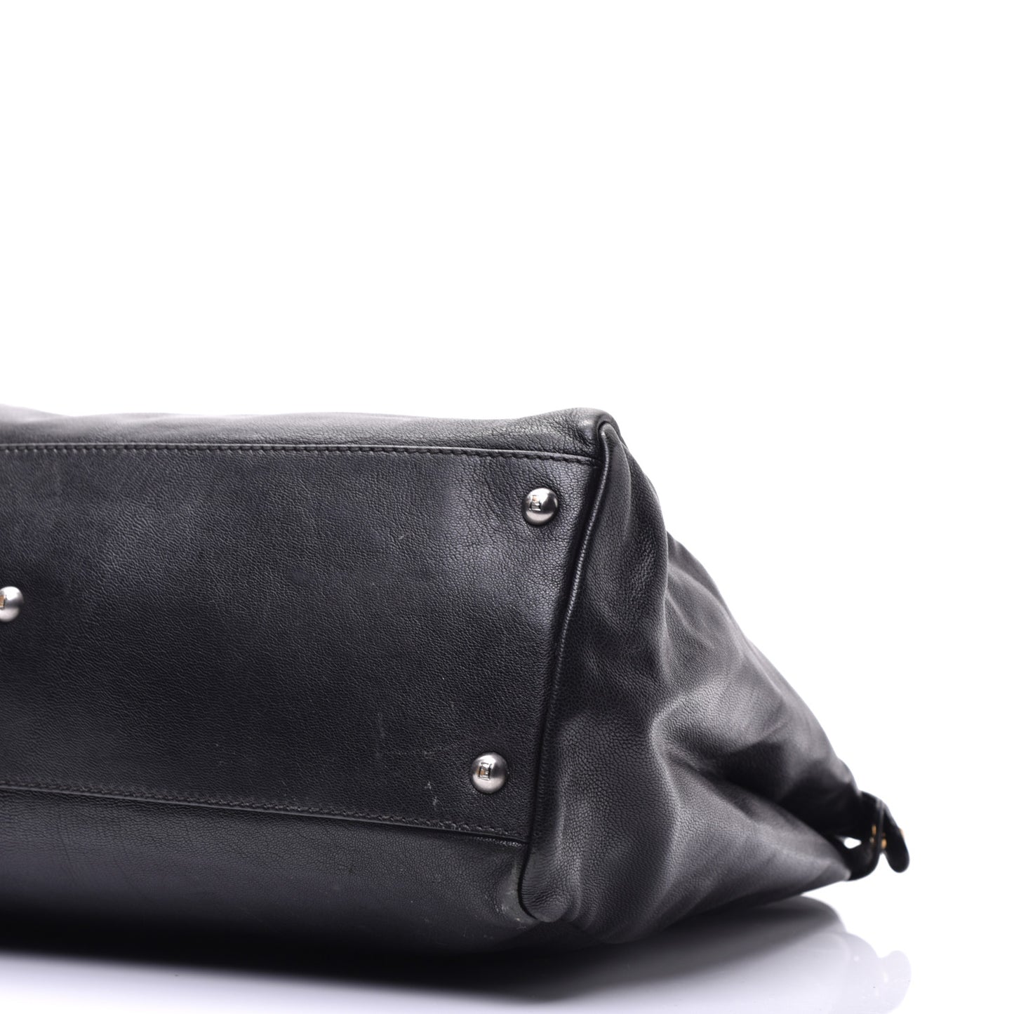 Goatskin Large Peekaboo Iconic Satchel Black