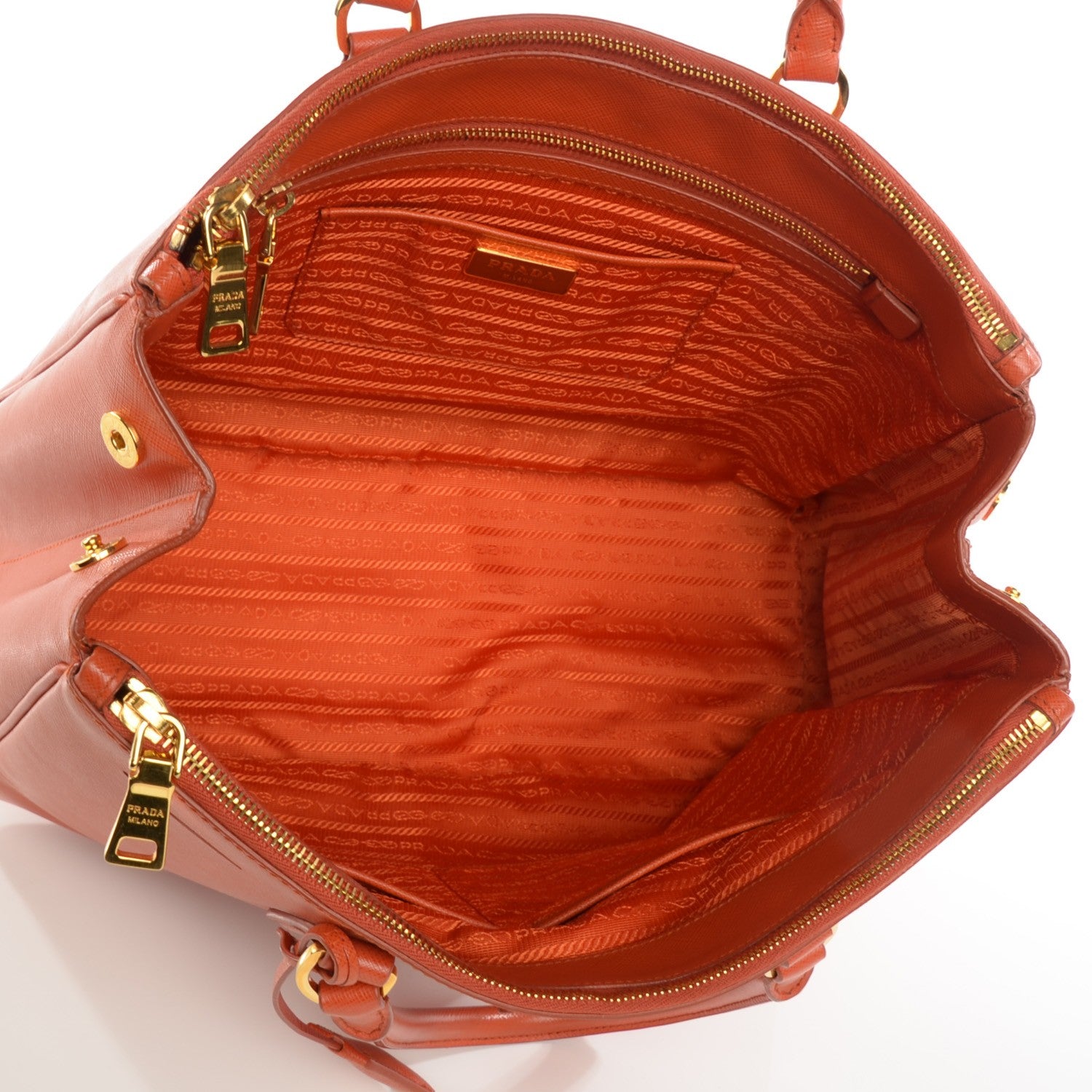 Prada Saffiano Large Galleria Double Zip Tote Papaya 5 of 11