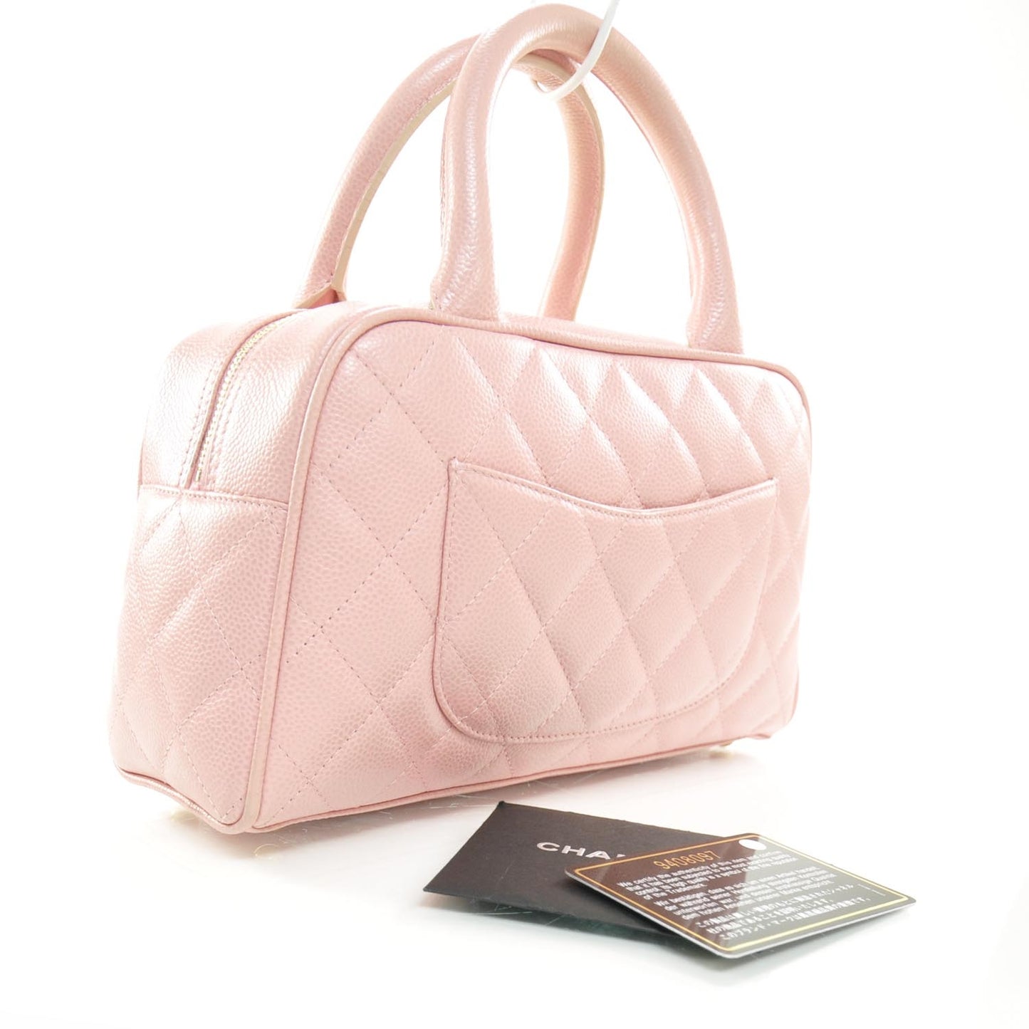 Caviar Quilted Small Bowler Pink