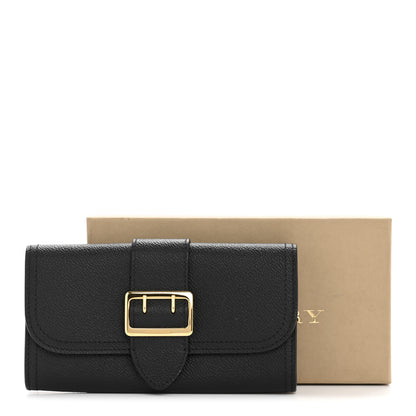 Burberry Grainy Calfskin Buckle Detail Flap Wallet Black 11 of 11