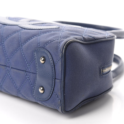 Chanel Canvas Quilted Small Bowler Navy Blue 8 of 11