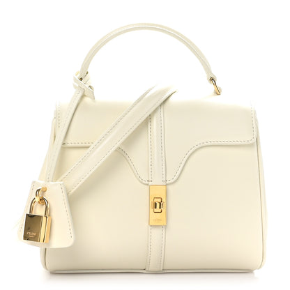 Celine Satinated Calfskin Mini 16 Top Handle Bag White Cotton 1 of 11