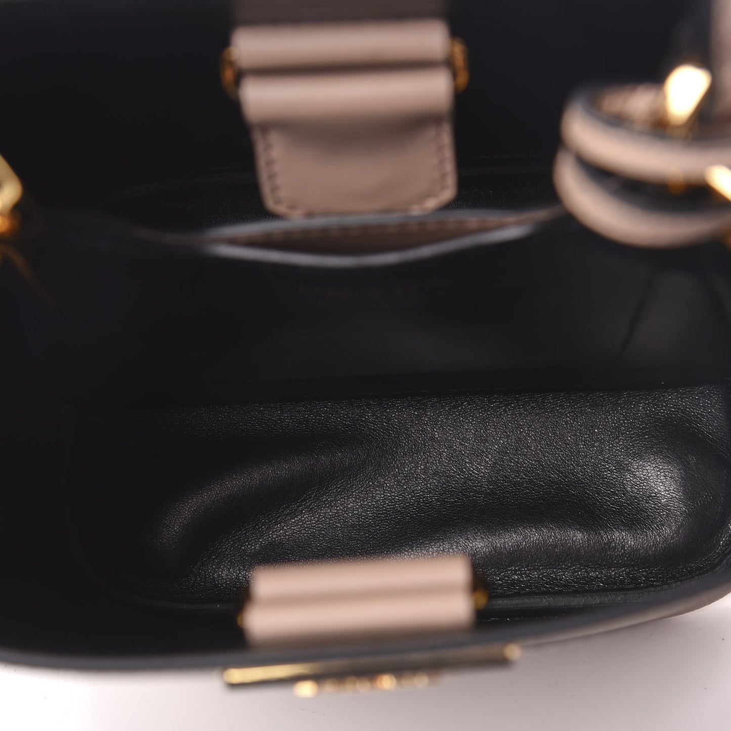 Saffiano Cuir Calfskin Small Panier Bucket Bag Cipria Black