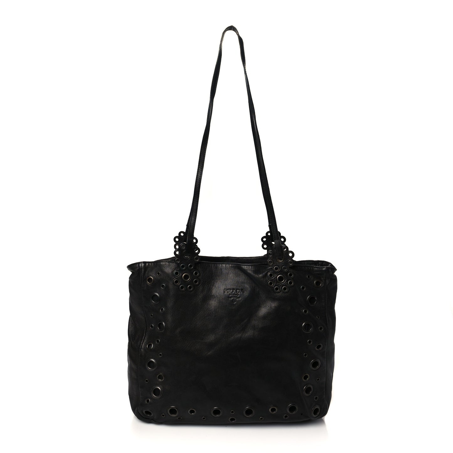 Soft Calfskin Studded Tote Black