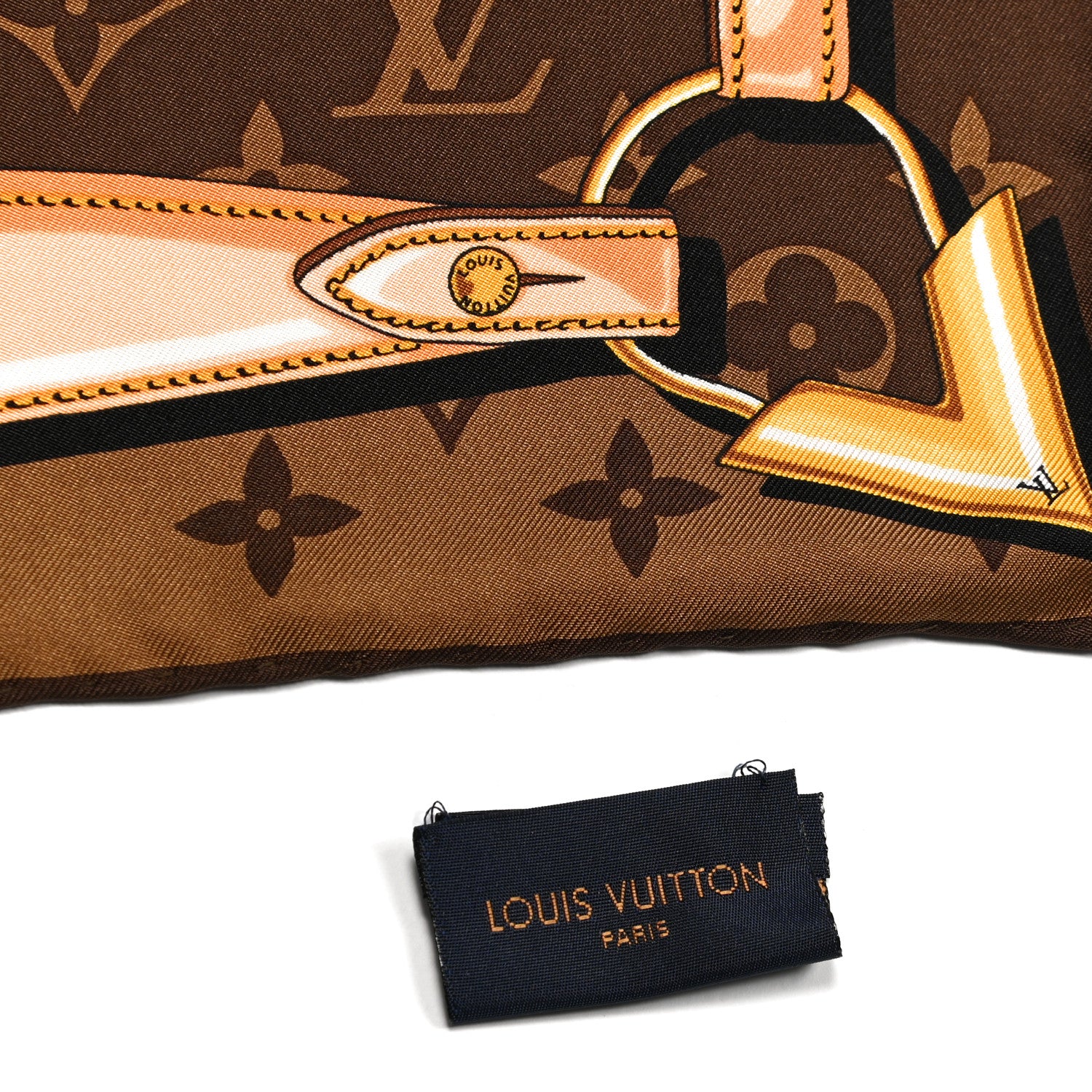 Louis Vuitton Silk Monogram Confidential Square Scarf Brown 3 of 5