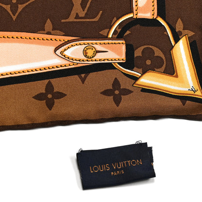 Louis Vuitton Silk Monogram Confidential Square Scarf Brown 3 of 5