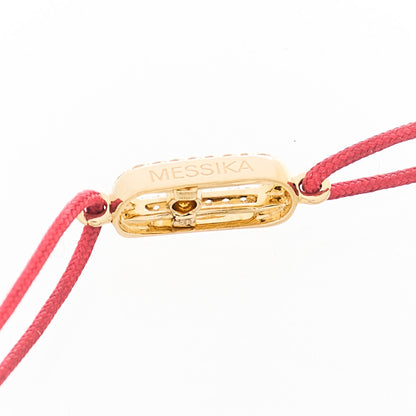 Messika 18K Yellow Gold Diamond Move Pave Cord Bracelet Red 3 of 3