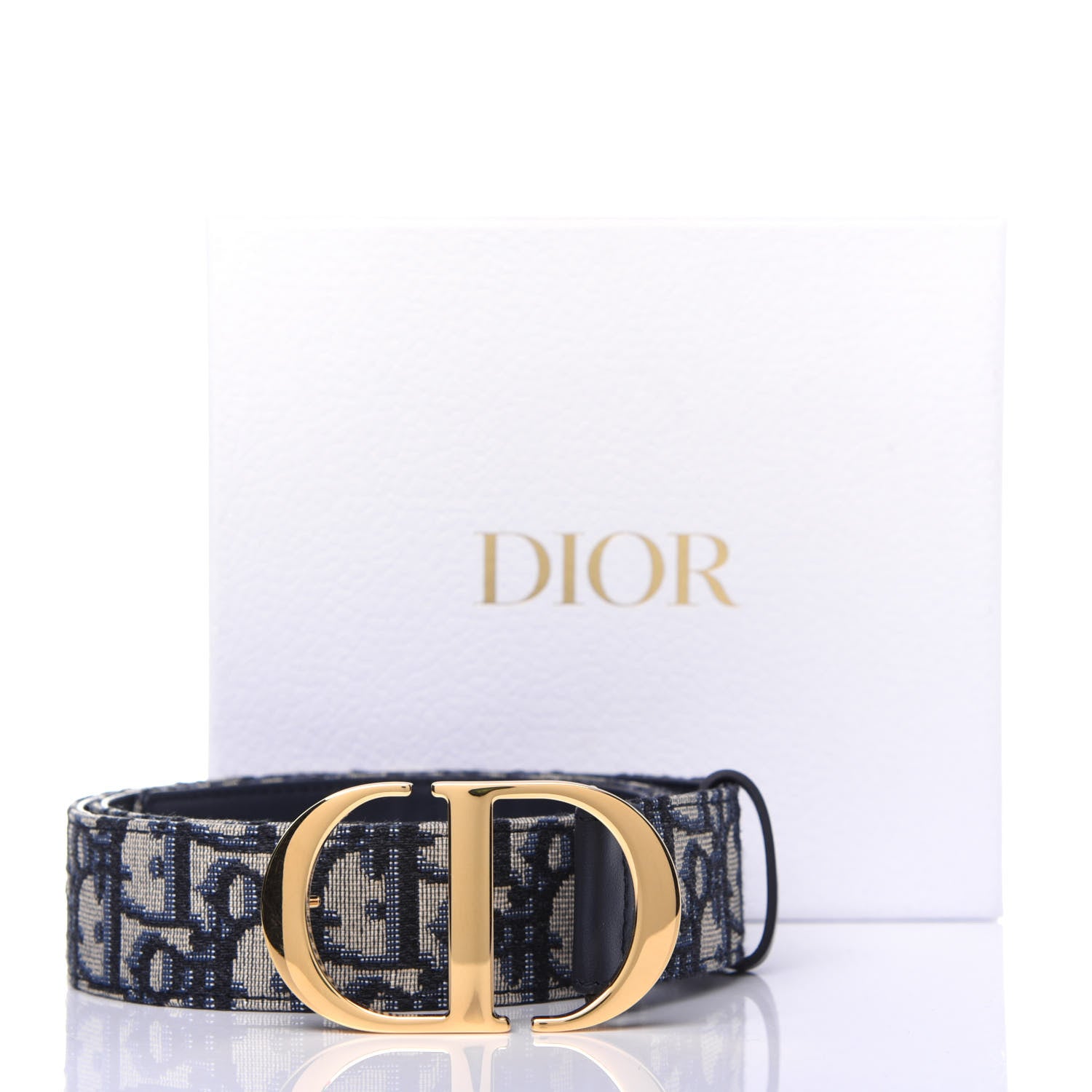 Christian Dior Oblique 30 Montaigne 35mm Belt 90 Blue 9 of 9