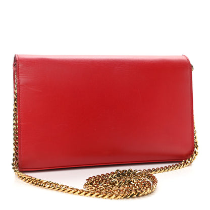 Saint Laurent Smooth Calfskin Classic Monogram Kate Wallet On Chain Red 3 of 14