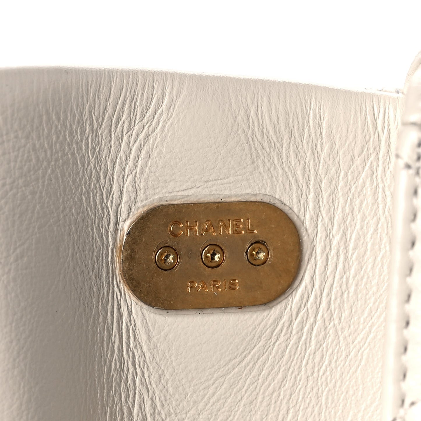 Calfskin Quilted Mini Crystal Pearls Rectangular Flap White