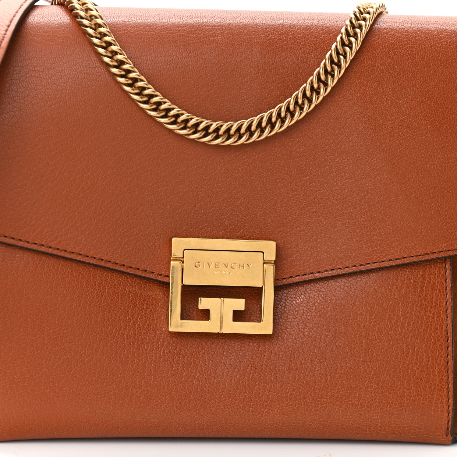 Givenchy Goatskin Suede Medium GV3 Shoulder Bag Chestnut 10 of 12