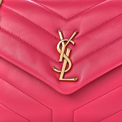 Saint Laurent Calfskin Y Quilted Monogram Small Loulou Chain Satchel Fresh Fuxia 11 of 11