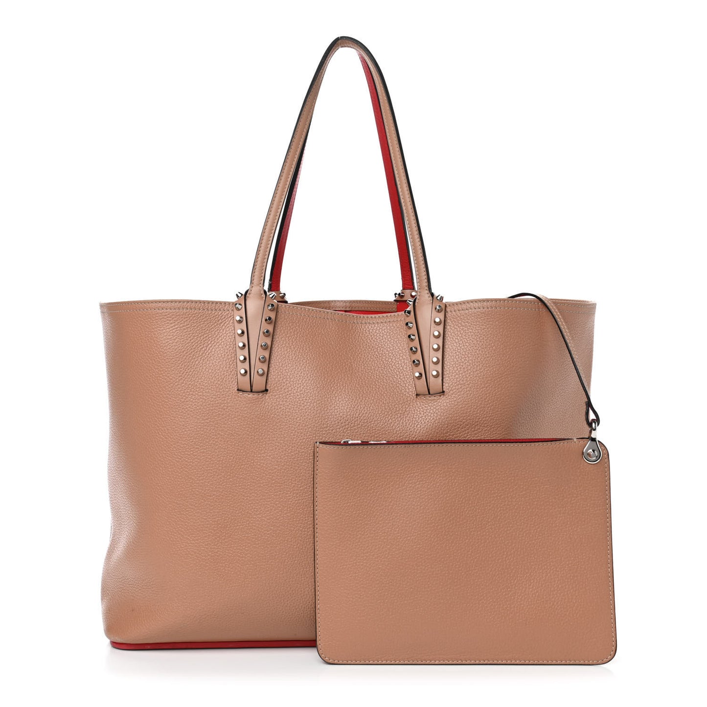 Calfskin Spikes East West Cabata Tote Nude