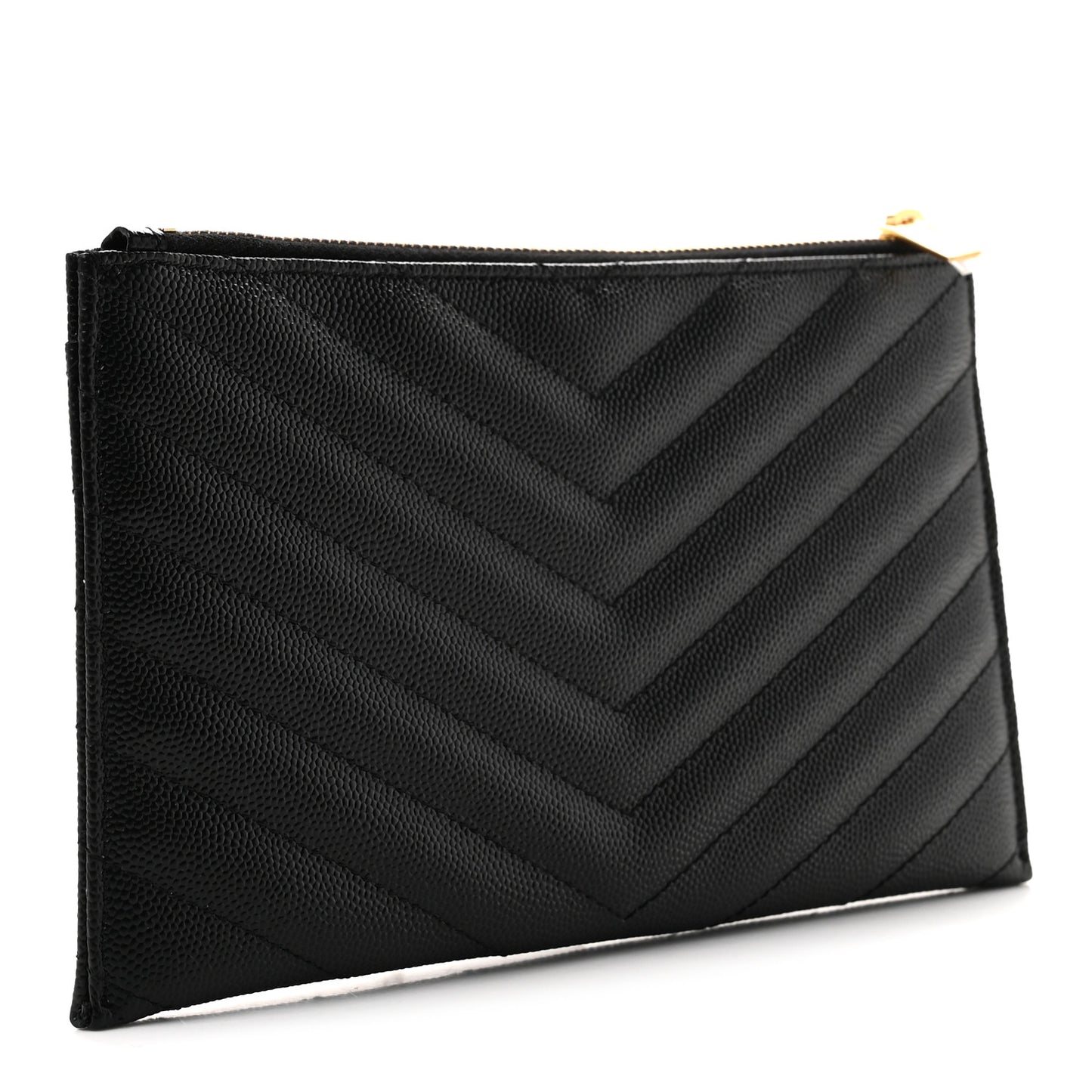 Grain De Poudre Chevron Monogram Bill Pouch Black