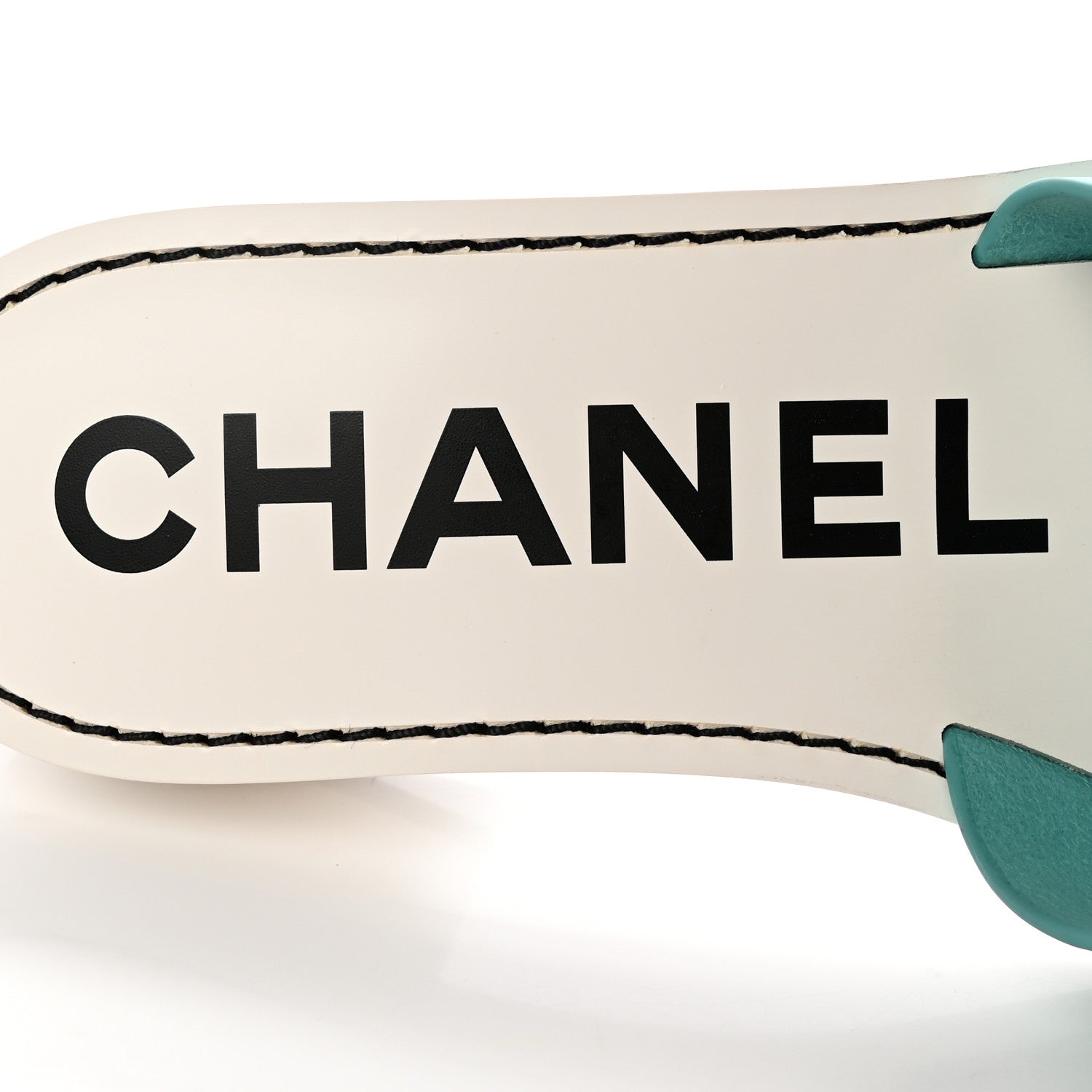Chanel Calfskin CC Mules 38.5 Turquoise White 8 of 12