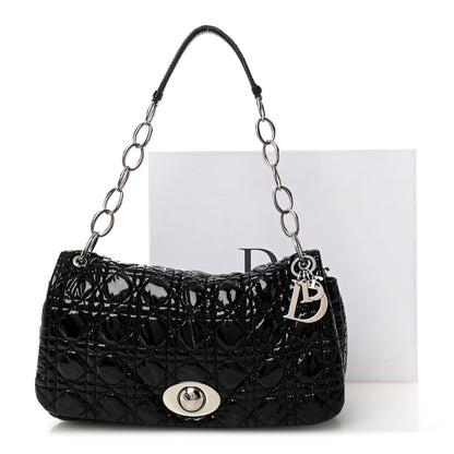 Christian Dior Patent Lambskin Cannage Rendezvous Flap Black 14 of 14