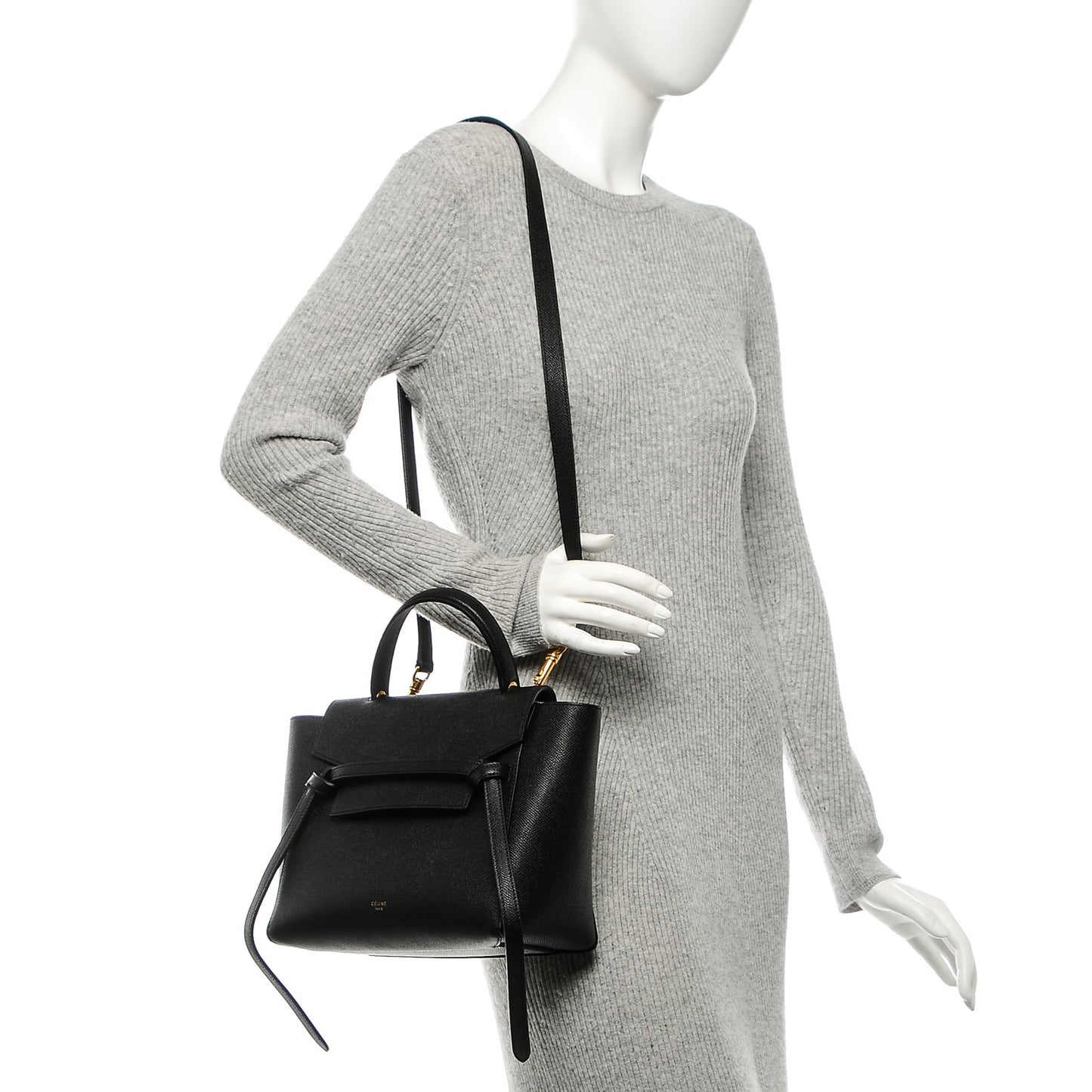 Grained Calfskin Micro Belt Bag Black