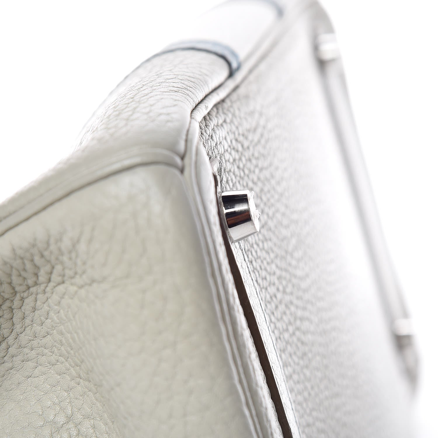Hermes Taurillon Clemence Lizard Club Birkin 30 Gris Perle White Mykonos 7 of 38