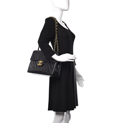 Chanel Lambskin Quilted XL Jumbo Single Flap Black 2 of 9