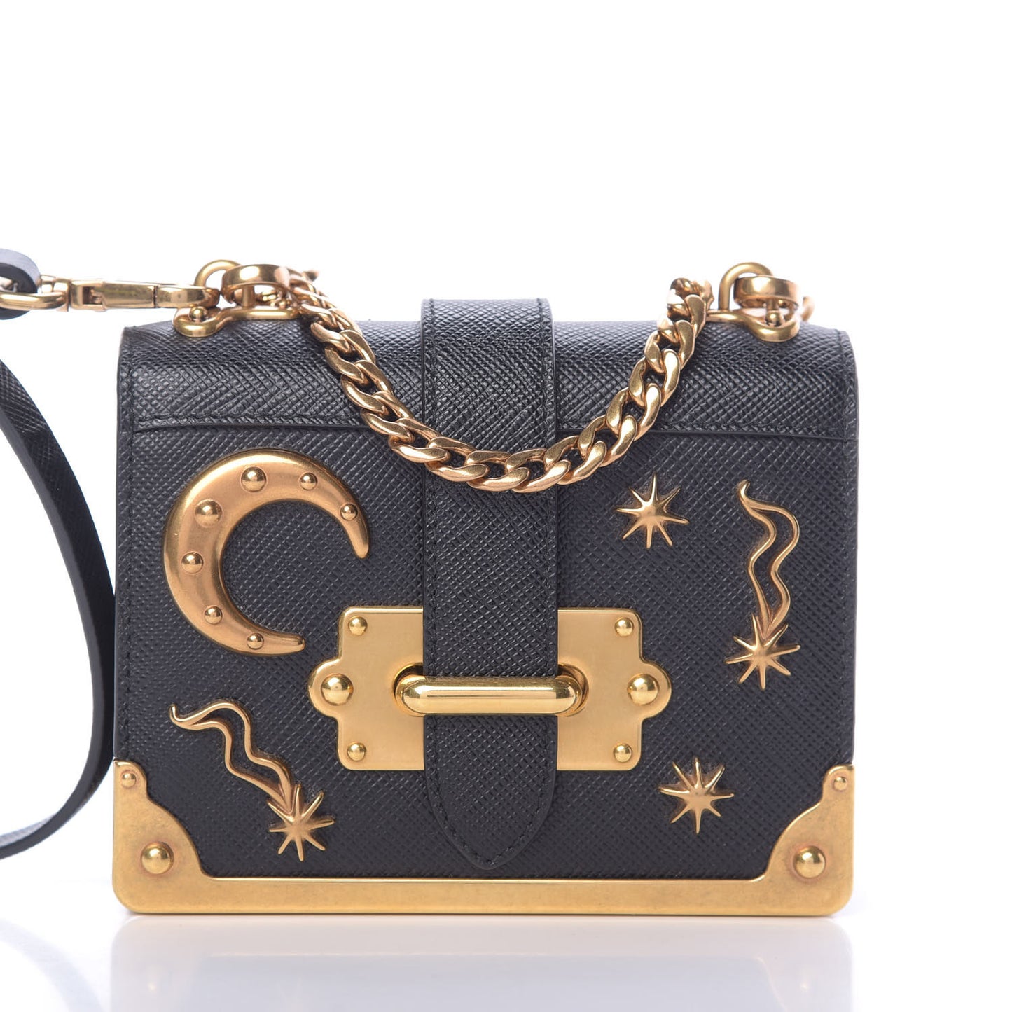 Saffiano Astrology Mini Cahier Bag Black