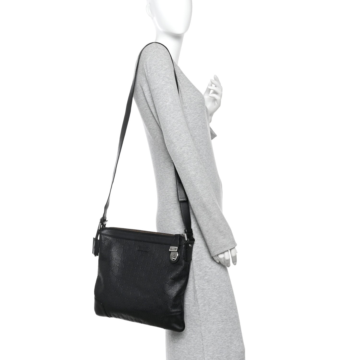 Gucci Guccissima GG Messenger Bag Black 2 of 11