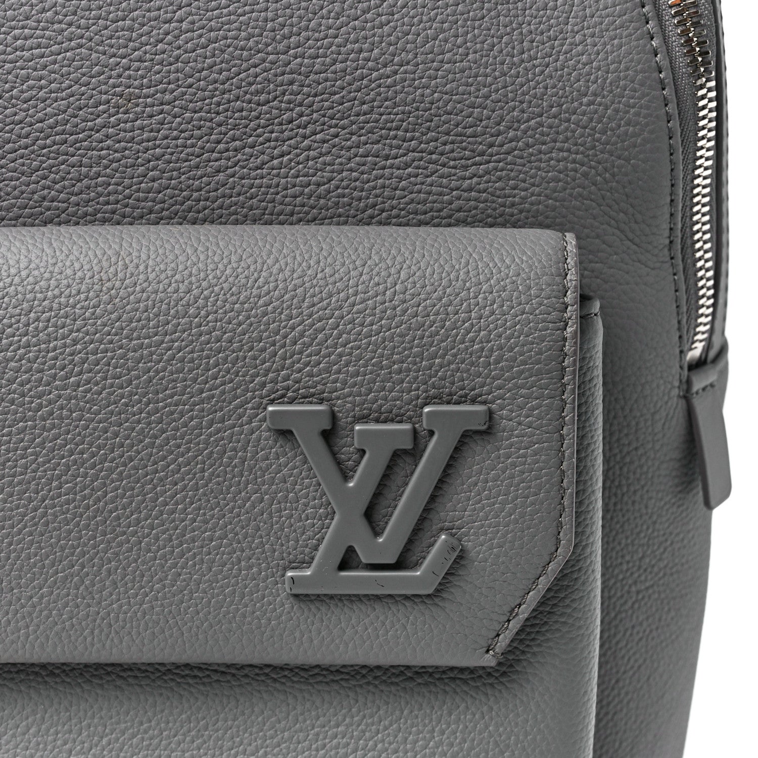 Louis Vuitton Grained Calfskin Aerogram Takeoff Backpack Grey 9 of 13