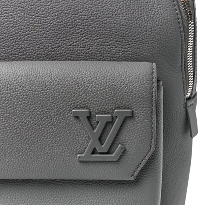 Louis Vuitton Grained Calfskin Aerogram Takeoff Backpack Grey 9 of 13