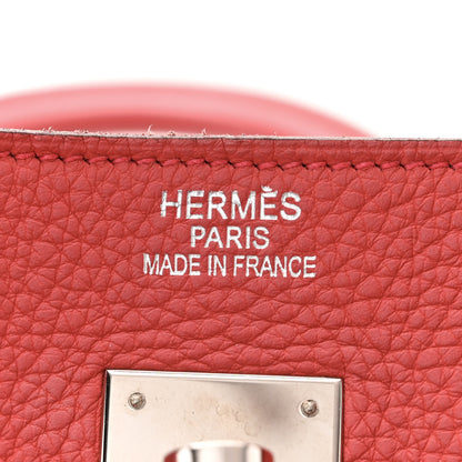 Hermes Taurillon Clemence Birkin 40 Rouge Venetian 6 of 11