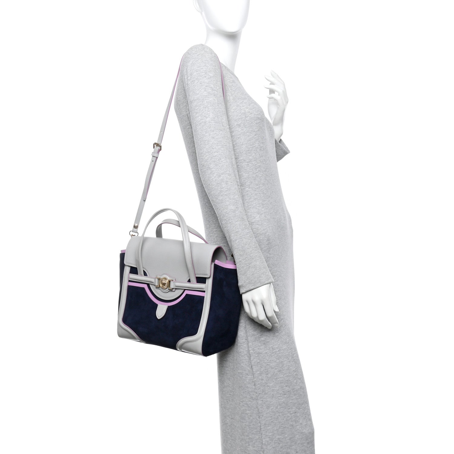 Versace Suede Nappa Goatskin Signature Bag Multicolor 2 of 14