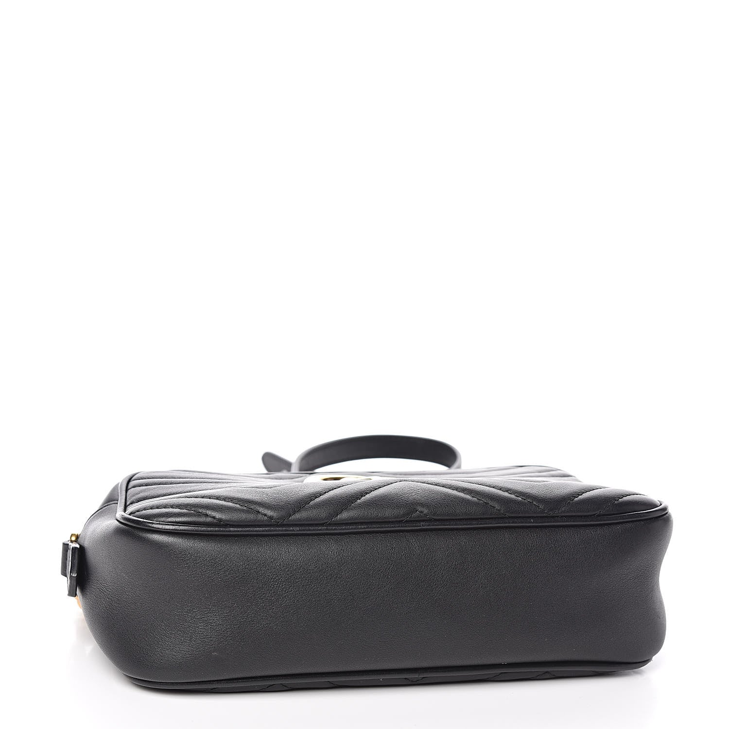 Gucci Calfskin Matelasse Small GG Marmont Chain Shoulder Bag Black 4 of 11