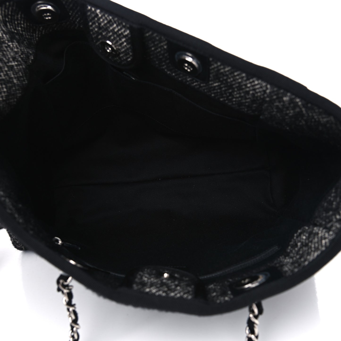 Mixed Fibers Calfskin Small Deauville Tote Black