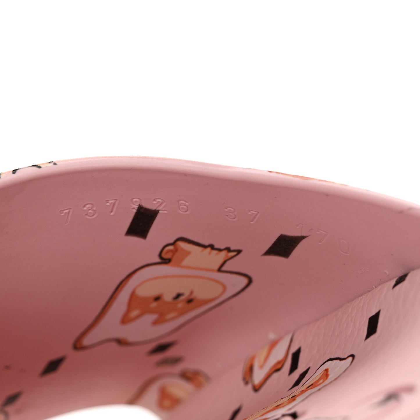 X PIKARAR Cubic Rubber Monogram Print Womens Interlocking G Platform 42mm Slide Sandals 37 Pink Multicolor