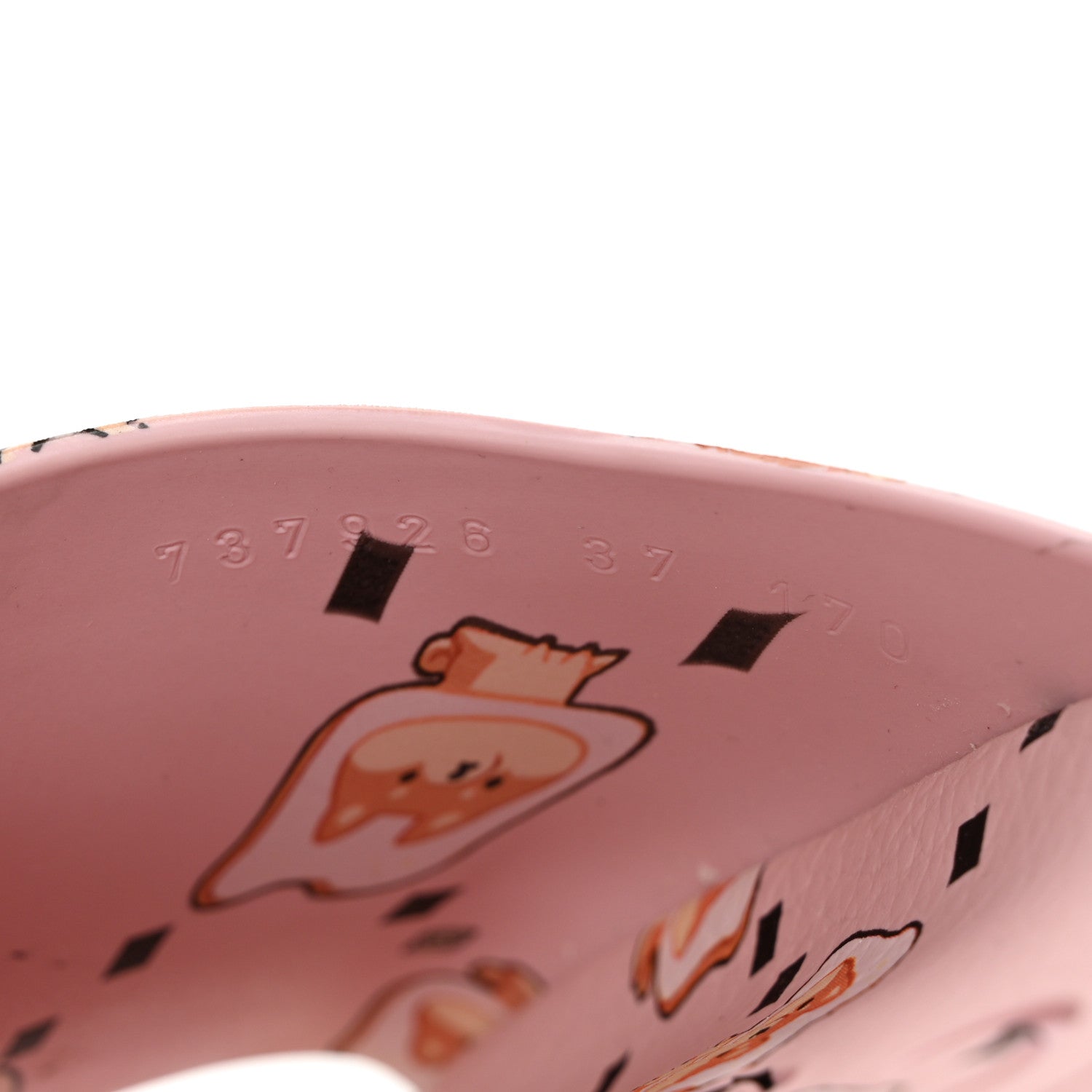 Gucci X PIKARAR Cubic Rubber Monogram Print Womens Interlocking G Platform 42mm Slide Sandals 37 Pink Multicolor 7 of 8