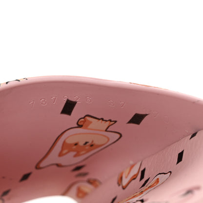 Gucci X PIKARAR Cubic Rubber Monogram Print Womens Interlocking G Platform 42mm Slide Sandals 37 Pink Multicolor 7 of 8