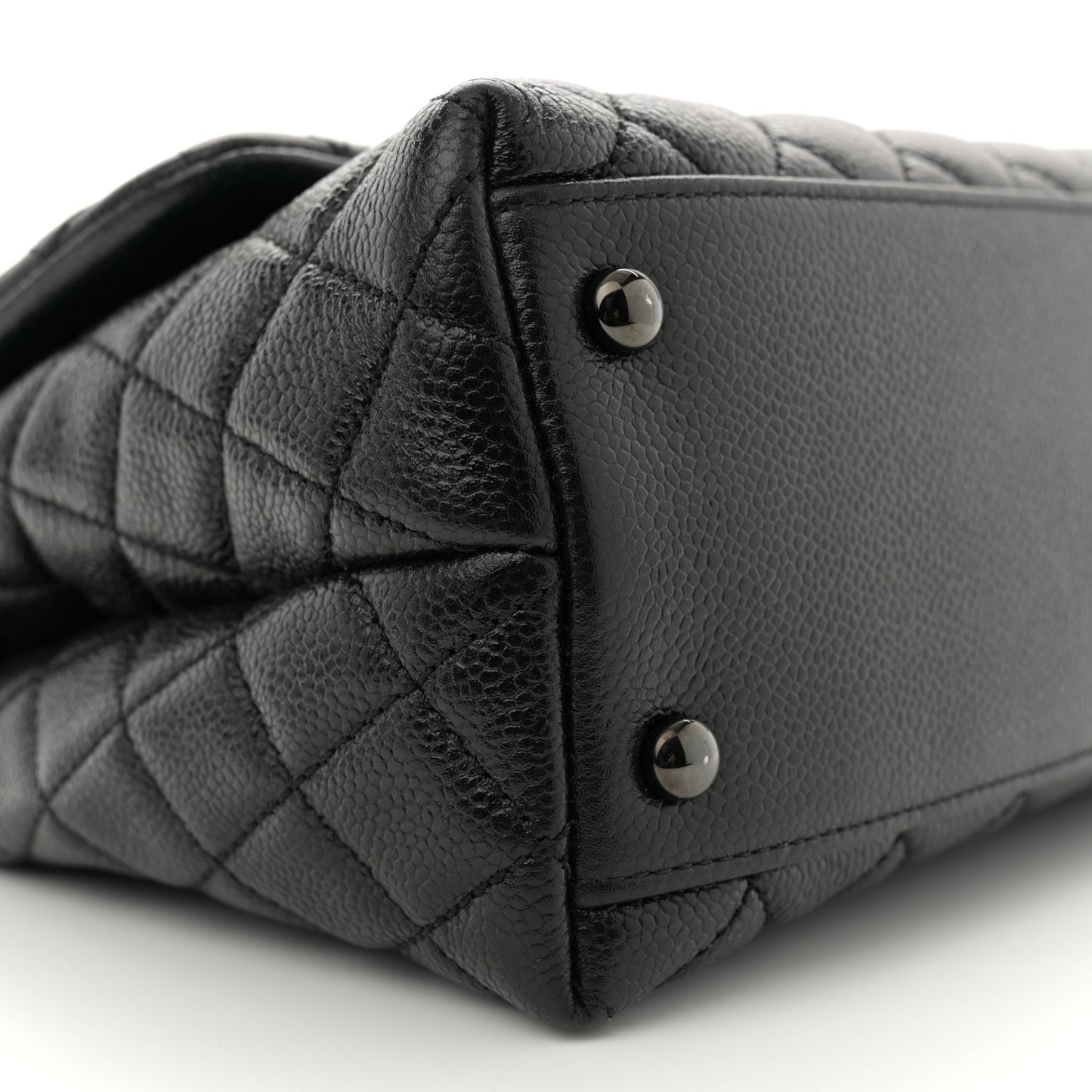 Caviar Quilted Small Coco Handle Flap So Black