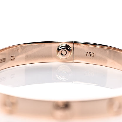 Cartier 18K Pink Gold 4 Diamond LOVE Bracelet 16 4 of 6