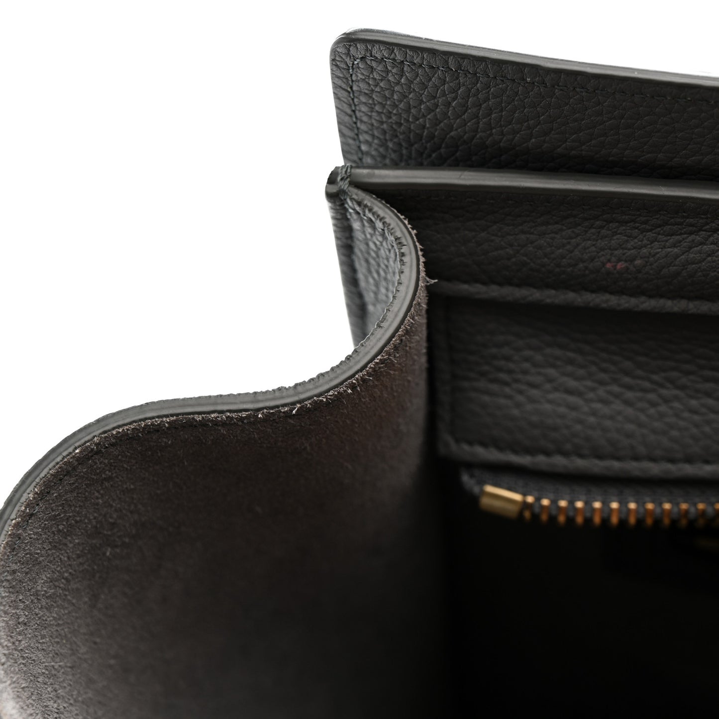 Baby Drummed Calfskin Micro Luggage Kohl